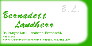 bernadett landherr business card